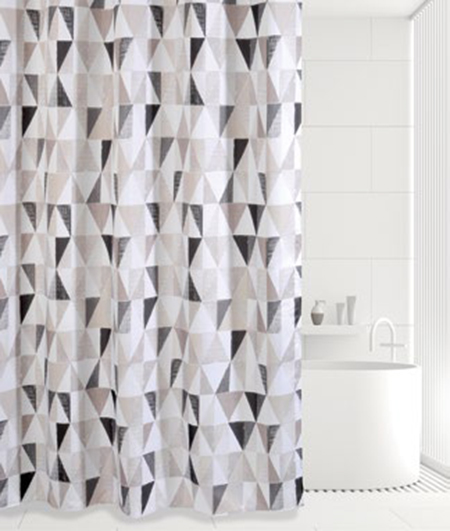 Шторка BATH Tringular Scrawl серый 180х200 ch-21260/8