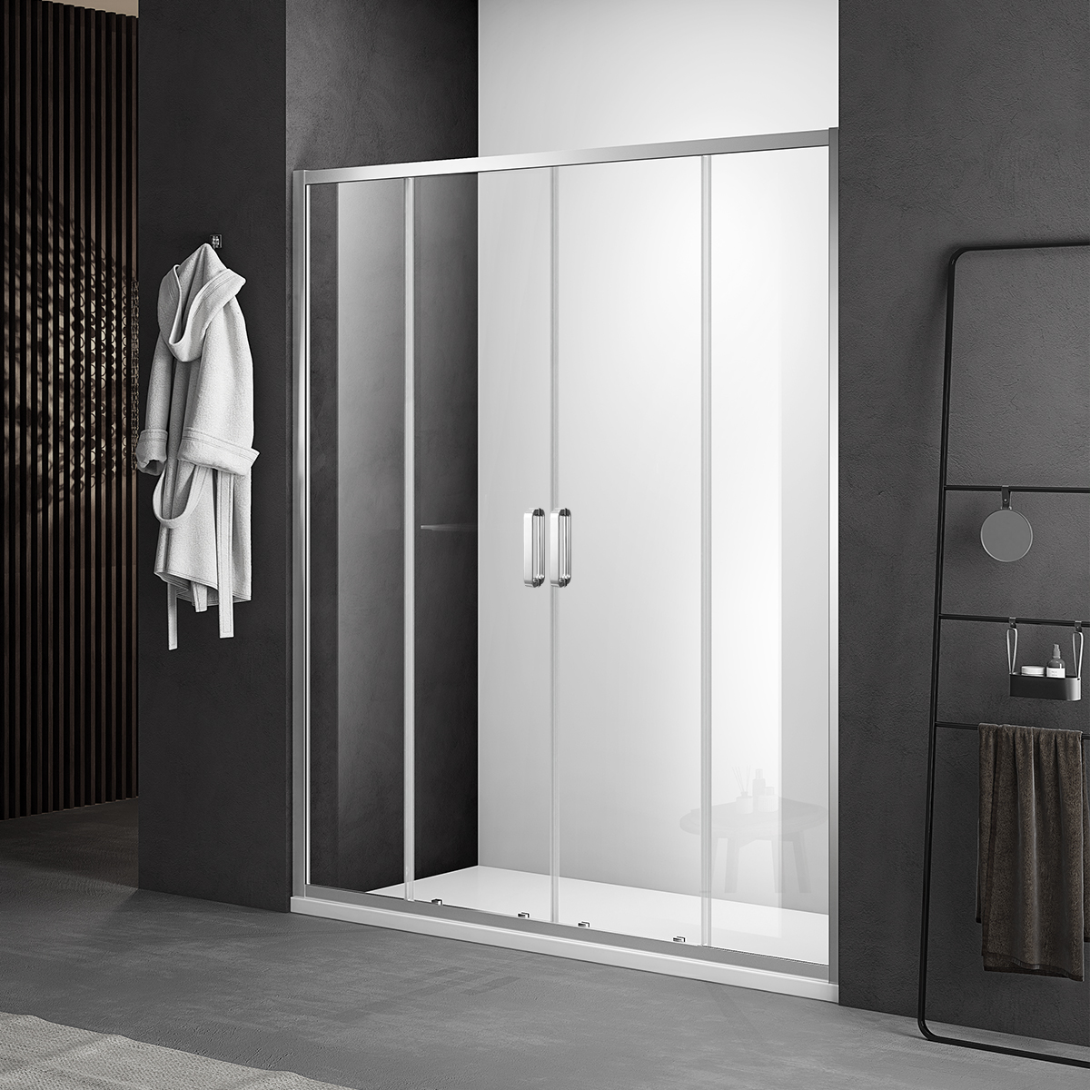 Душ.ограждение SANTREK AQUA IRIS DF 170*185 прозр.стекло 6мм, хром.профиль